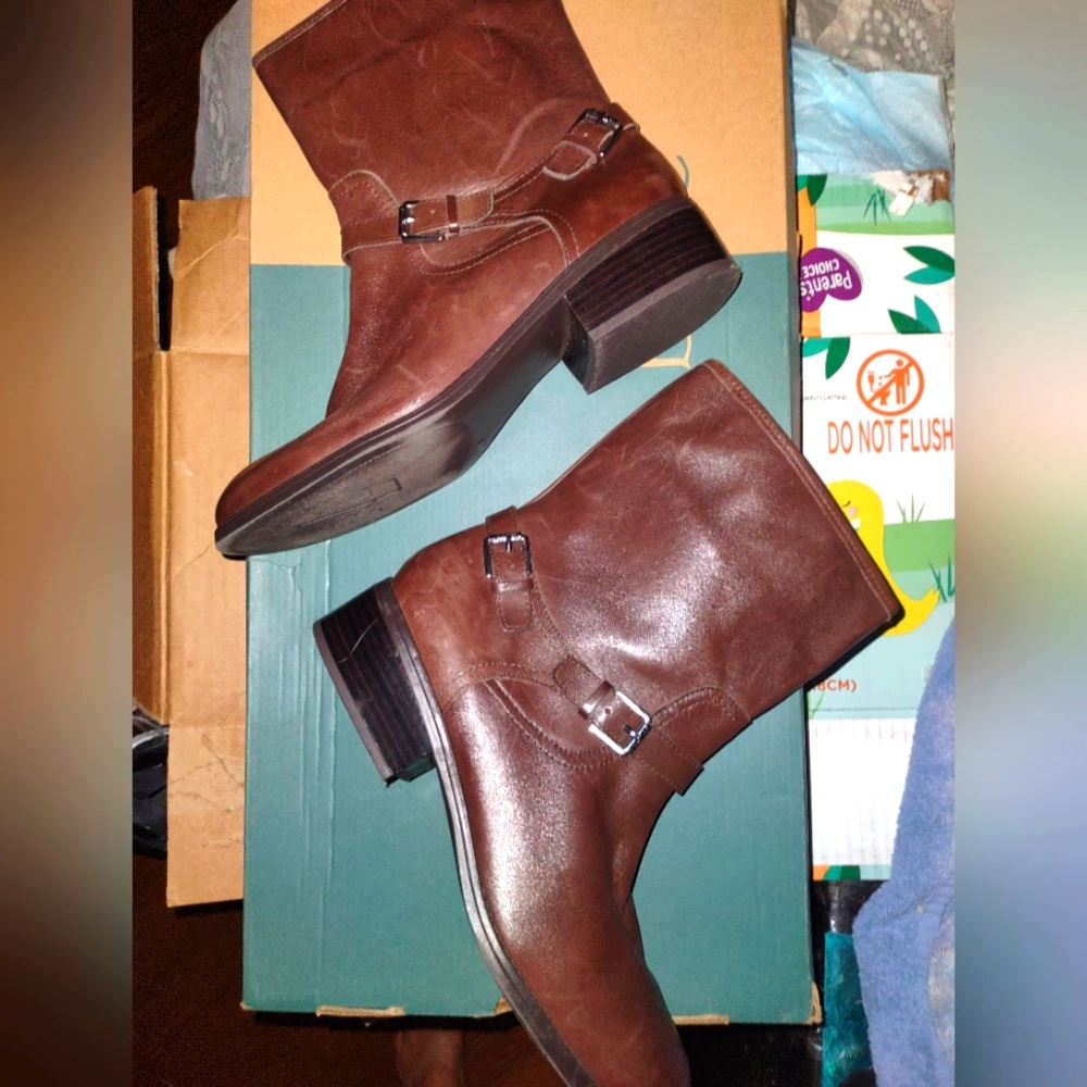 Ralph Lauren miso brown leather boots